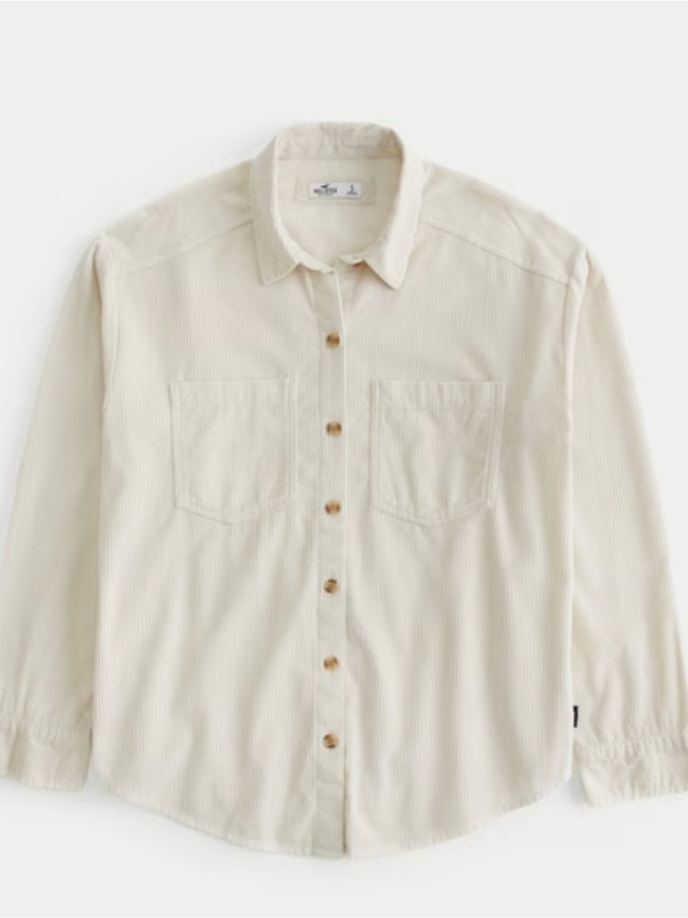 Hollister Cream Button-Down Corduroy Shirt